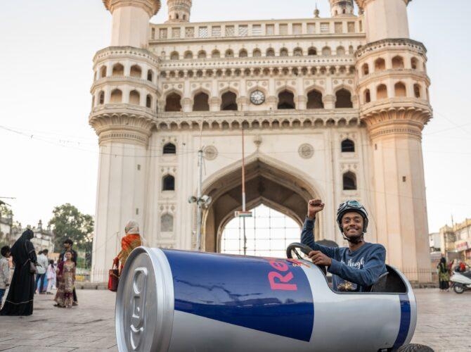 Red Bull Soapbox Can Cart at Charminar Hyderabad