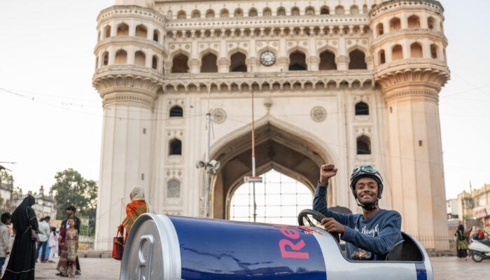 Red Bull Soapbox Can Cart at Charminar Hyderabad