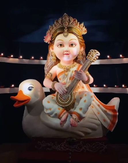 Kolkata's Adorable Saraswati Idol