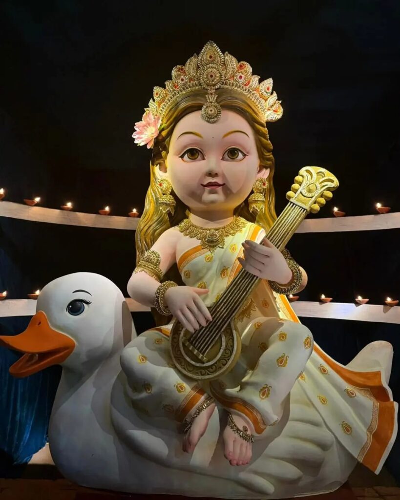 Kolkata's Adorable Saraswati Idol